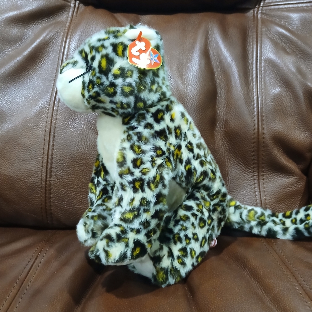 Large Ty Beanie Buddy Leopard Print Plush Toy Sneaky Nwt
